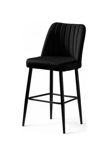 Ada Bar Sandalye - Babyface Siyah - Metal Siyah Ayak Siyah