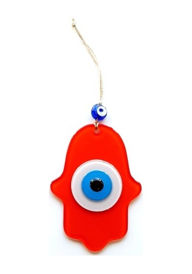 Nazar Boncuklu Turuncu Fatma Ana Bereket Eli Cam Duvar Süsü 02-10mm 5yards