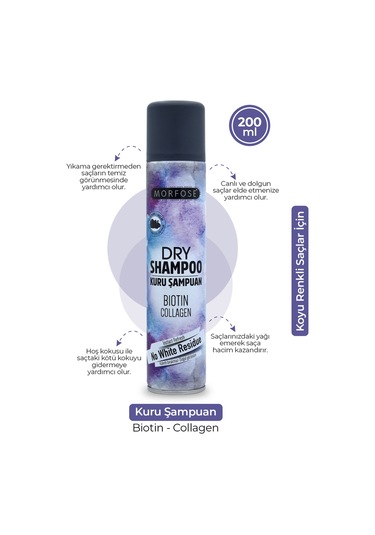 Morfose Biotin & Collagen Koyu Renkli Saçlar için Kuru Şampuan 200 ML