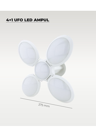 60w Ufo 4+1 Kanatlı Ampul 6500k Beyaz Işık 1 Adet