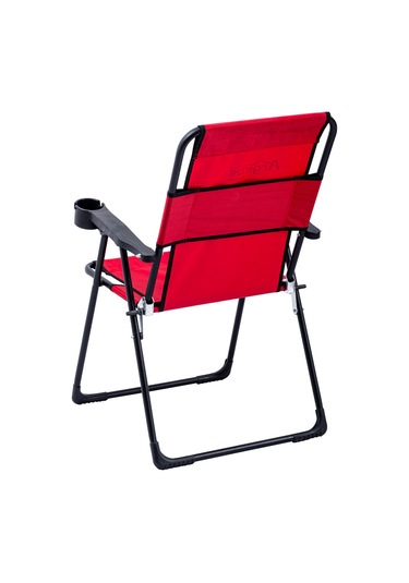 Katlanabilir Kamp Sandalyesi - Rest - Bardaklıklı - Argeus - Kırmızı Çok Renkli