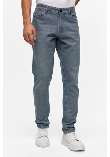 Gri Slim Denim Pantolon Gri