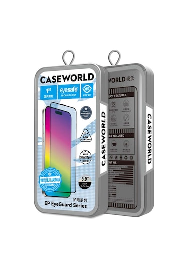 iPhone Uyumlu, Uyumlu, 14 Pro Max Caseworld Eyeguard Serisi 2.5d Eyesafe Teknolojili Cam Ekran Koruyucu Şeffaf