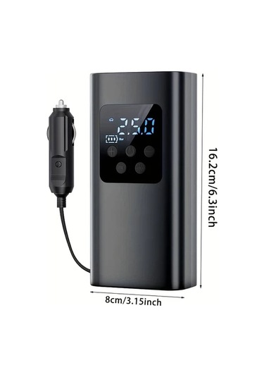 Primepickings Siyah Portable Kablolu Led Işıklı Şişirme Cihazı 150 Psı Hava Kompresörü 36v Araçlar Ve Yol Yardımı İçin