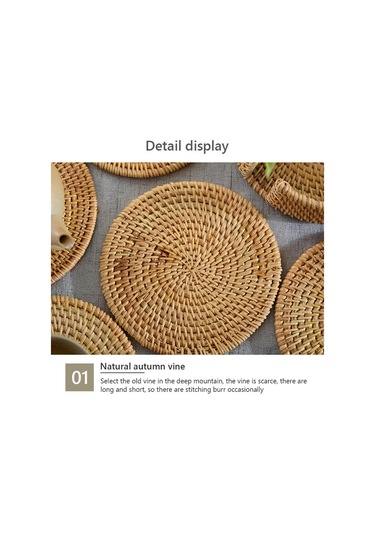 Suntek Isı Yalıtımı Yuvarlak Coaster El Dokuma Rattan 8cm Diğer