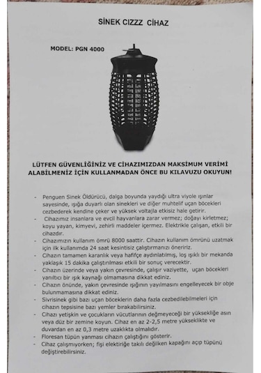 Penguen Sinek Cızz Ev Tipi Sinek Öldürücü 6w