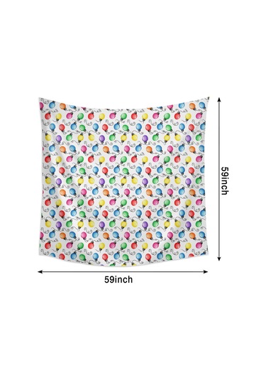 Noel Desenli 59x59 İnç Kare Duvar Halısı, Oturma Odası, Yatak Odası Ve Genç Odası İçin-a143