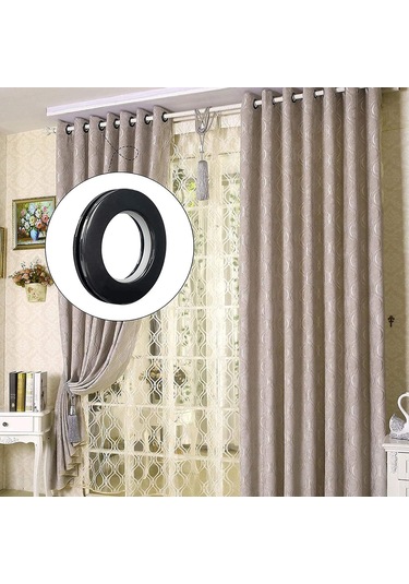 Ranyeek 32 Adet Sessiz Kayma Abs Perde Halka, 40mm İç Çap, Nano Kaplama, Mat Siyah, Dayanıklı Malzeme, Kolaysız Kurulum