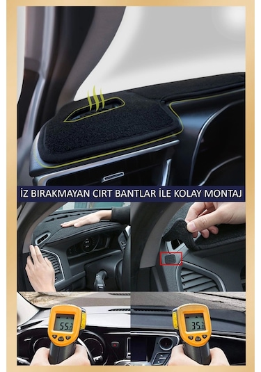 Skoda Octavia 2013-2019 Torpido Koruma Halısı Bej Kenar 1 Adet