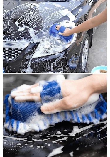 Mikrofiber Araba Yıkama Eldiveni Süngeri Temizleme Oto Bakım Yıkama Bezi Havlu