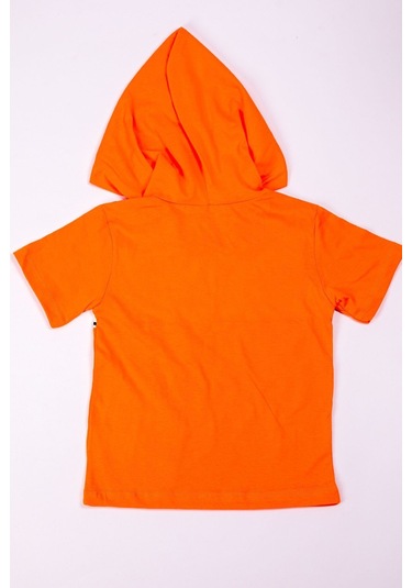 Erkek Çocuk Tshirt Kapşonlu Baskılı A21 Turuncu