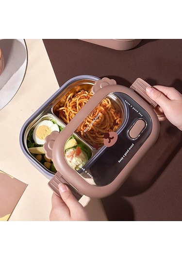 Novahub Çocuk Bento Kutusu - Yeniden Kullanılabilir, Paslanmaz Çelik, 950ml, Kahverengi Çocuk Ve Yetişkinler İçin Uygun, Sızdırmaz, Yalıtımlı Öğle Yemeği Kutusu Kahverengi