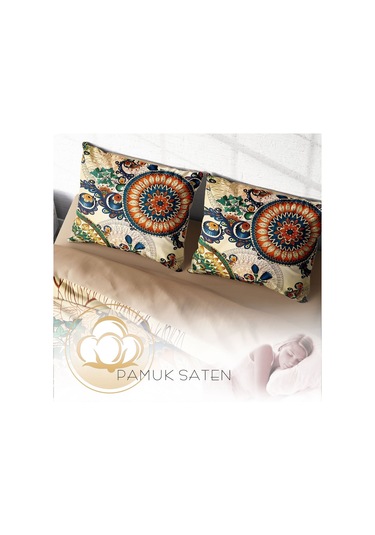 Monohome Otantik 3D Pamuk Saten Çift Kişilik Nevresim Takımı Çok Renkli