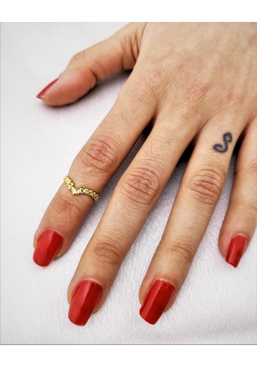 GOLD KAPLAMA KARARMAZ TAÇ FİGÜR ALTTAN AYARLI EKLEM YÜZÜK-YÜZÜK14 Altın