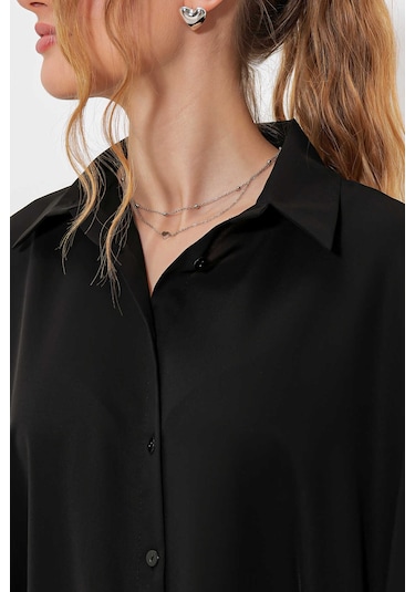 Gabria Oversize Gömlek Siyah
