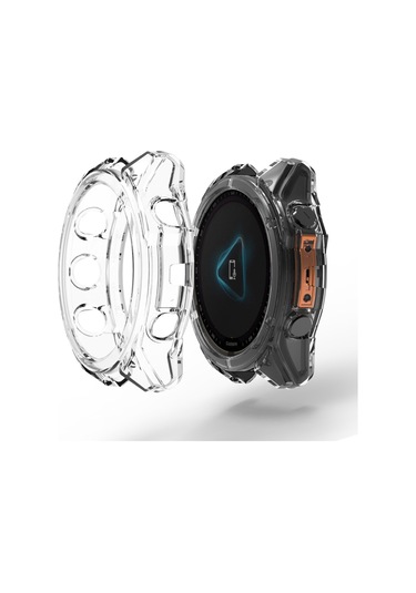 Garmin Fenix 8 İçin Amoled 43mm Enkay Hat-prince Şeffaf Tpu Çerçeve Düşmeye Karşı Koruma Kılıfı Şeffaf