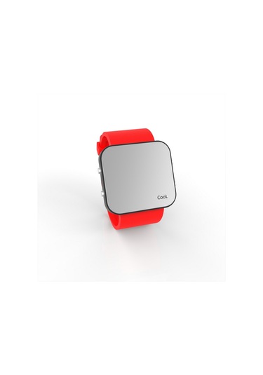 Cool Watch Saat - Siyah Led Kasa - Kırmızı Kayış Unisex Pembe