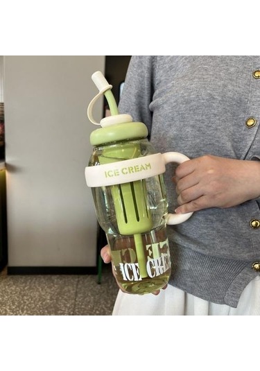 Plastik Bardak, Pipetli Bardak, Spor Su Şişesi 1300ml Açık Yeşil