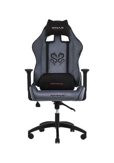 Rio Balerion Antrasit Gri Kadife Terletmez Kumaş Gaming Oyuncu Koltuğu -1 Gri