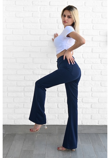 Koza Butik Kadın İspanyol Paça Toparlayıcı Pantolon 6213-23 001