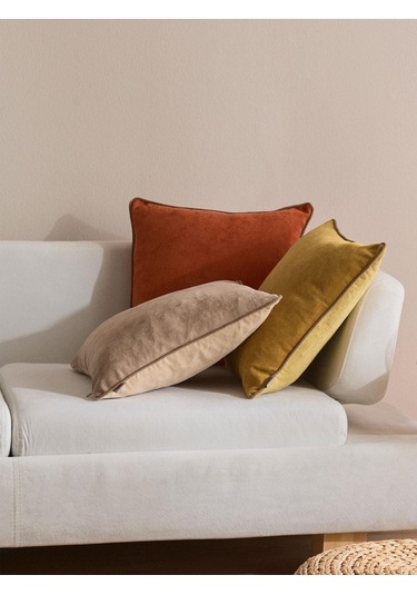 Terracoya 3'lü Kırlent Kılıf Seti Kahverengi