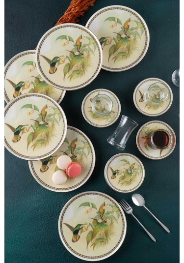 Acar Orina 18 Parça Porselen İkram Seti Çok Renkli