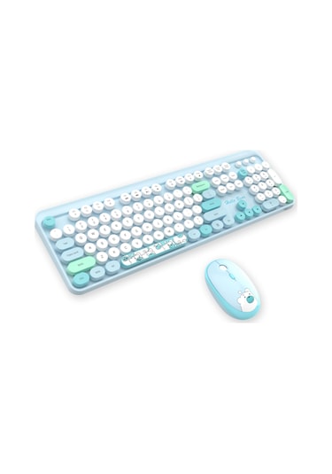 Geezer AL4186 Ayıcık Desenli Kablosuz Renkli Klavye + Mouse