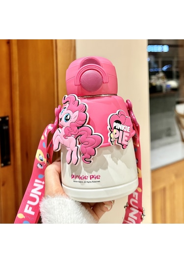Cbtx My Little Pony Pipetli Paslanmaz Çelik Anaokulu Çocuk Matara Suluk 600 Ml Pembe