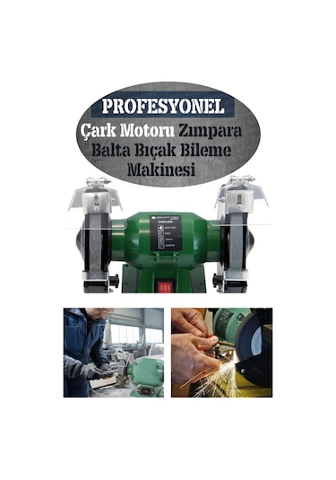 Moonshop Turbo-3000 150 MM Çark Motoru Zimpara Balta Bıçak Bileme Makinesi Taş Motoru Taşlama