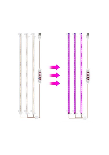 Reedark Led Bitki Büyüme Işık Şeritleri 6.2 W 63+63 Led 22.7 Lm Kırmızı Mavi Işık