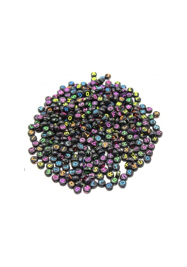 Harf Boncuk Elips Siyah 6 Mm 250 Gr