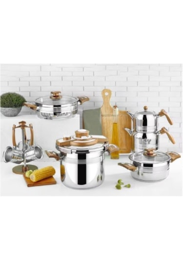 Kahramanlar Bahar 18 Parça Çeyiz Seti-siyah Altın - Gri