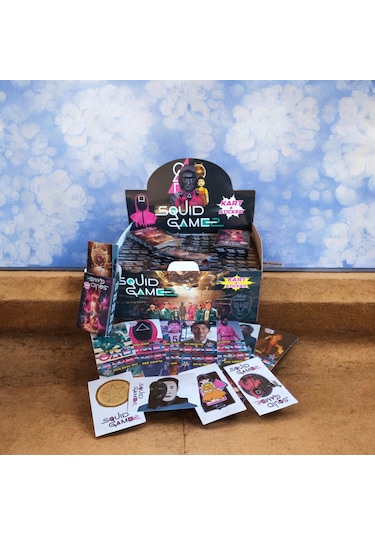 Squid Game 48 Kutulu Oyun Kartları Toplam 288 Kart 48 Stickers