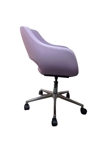 Metal Ayaklı Büro Sandalyesi Lila Renk Suni Deri