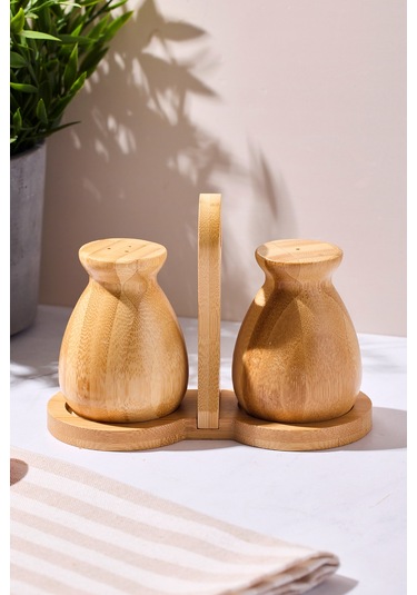 Duke Bambu 2 Parça Standlı Tuzluk-biberlik Dogalbambu Bambu