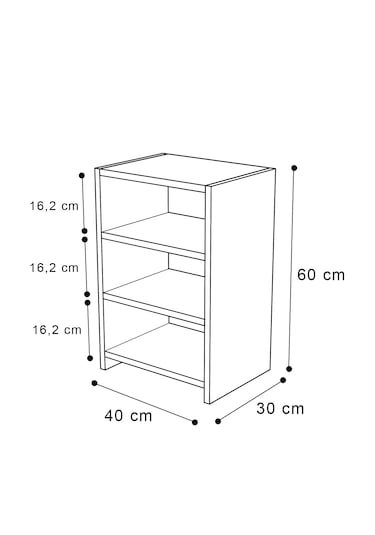 4 Raflı Komodin Yatak Odası Yanı Komodin Bölmeli Komodin Çam