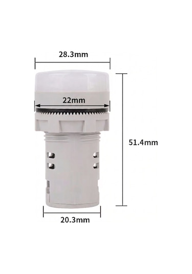 Dijital Voltmetre - Ac12-500v - 22 Mm - Beyaz