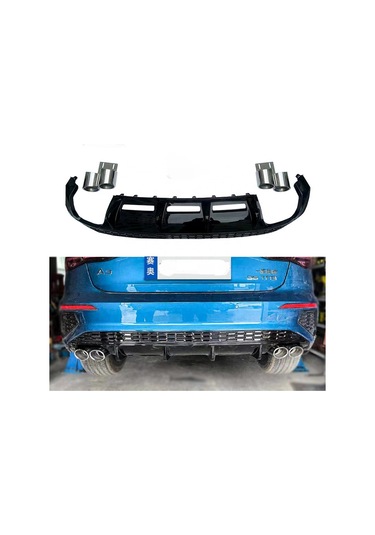 audi a3 2021-2022 h.b plastik eksoz ucu arka difüzör