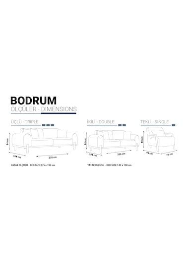 Bodrum Koltuk Takımı 3+3+1