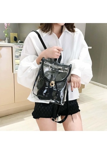 Dancemonkey Yaz Tatlı Su Sırt Şeker Şeffaf Renk Pvc Okul Moda Mavi Kompozit Kadın Jöle Geçirmez Çantası Çantaları Çanta Zr Mavi