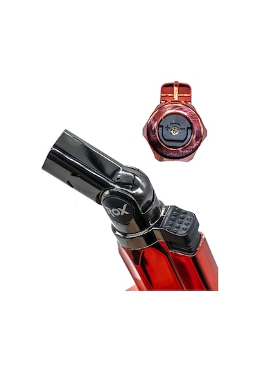 Rox Bs-106 Dört Alev Çıkışlı Mini Bütan Gaz Torch  Pürmüz Kırmızı