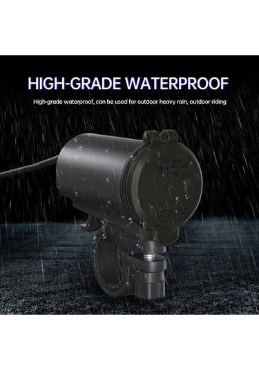 Symbee Çift Usb Şarj Cihazı, 12v 3.1a Su Geçirmez Led Voltmetreli Araç Ve Motosiklet Adaptörü