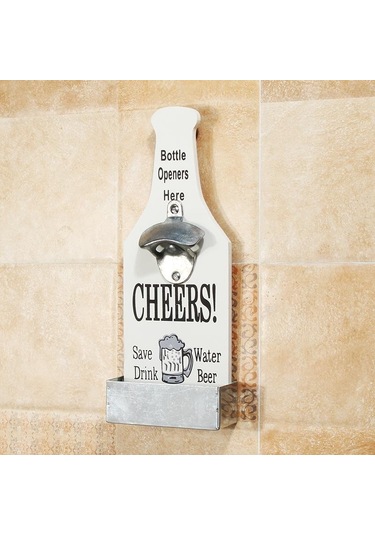 Şişe Top Catcher İle Duvara Monte Şişe Açacağı Ev Mutfak Bar Retro Beyaz Çok Renkli