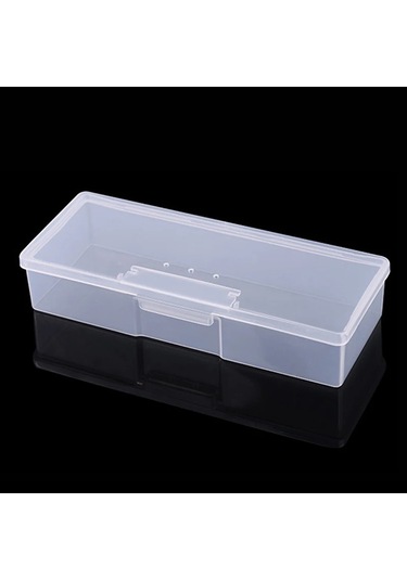 Tırnak Sanat Saklama Kutusu Tırnak Aksesuarları Organizatör Temizle Küboid Plastik Saklama Kutusu Ambalaj Kutusu Tırnak Fırçası Dosya Manikür Araçları Açık Gri