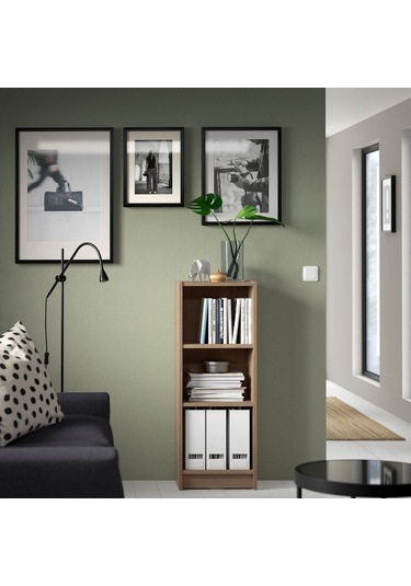 Kitaplık, Meşe Görünümlü, 40x28x106 Cm Abanoz