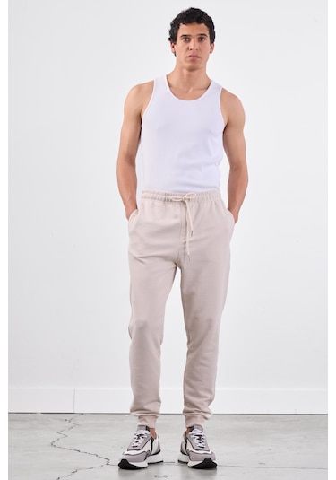Dufy Bej Erkek Eşofman Altı - Regular Fit Bej