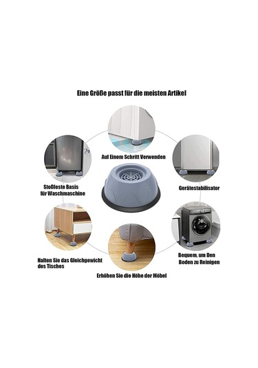 Mufunye 4 Parça Çamaşır Makinesi Ayak Pedleri - Kaymaz Kauçuk Titreşim Önleyici Pedler, Titreşim Önleyici Lastik Ayak Pedleri, Çamaşır Makineleri Ve Kurutucular İçin Üniversal Ayaklar