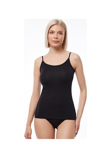 Malabadi Kadın Siyah Ayarlanabilir Ip Askılı Modal Atlet 140 Siyah