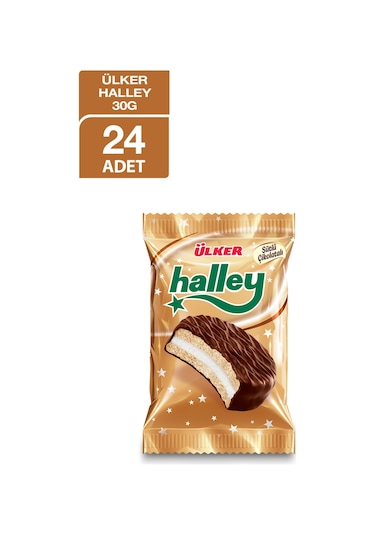 Ülker Halley Çikolata Kaplı Bisküvi 24 x 30 G