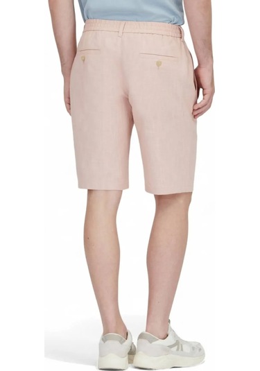 Somon Dokuma Jogging Fit Casual Pamuk Karışımlı Bermuda Somon